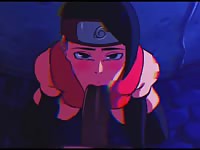 Sexy anime ninja sucks a huge cock and got banged in the streets