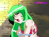 Green-haired anime slut got smashed by a stranger