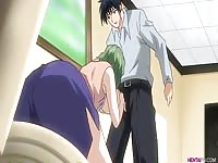 Anime teen boy fucking a hot chick with big tits