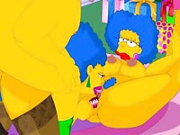 The simpsons hentai threesome sex in their house