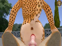 Sexy furry leopard got banged in the pussy by a man's dick