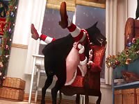 Santa lady having dog sex in Christmas day- Owner LuxureTV.com