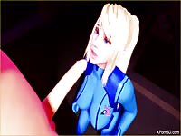 Old pervert getting blowjob from a beautiful 3D babe