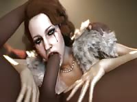 3D MILF got her mouth fucked by a BBC