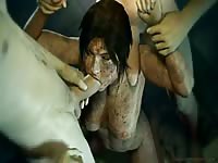 3D slut got banged and pounded by a huge hard cock