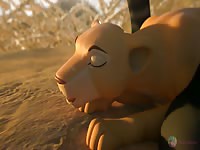 Big zebra dick wrecking a tiger's pussy in hentai animal porn