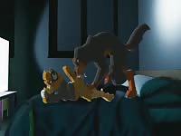 Dog hard fucking animal girl deep in its pussy