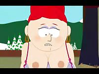 MILF giving blowjob before having sex in cartoon porno