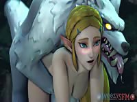 Buty blonde got brutally banged by a white wolf in beastiality hentai