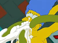 Tentacle monster fucking the holes of Mrs. Simpson hentai