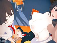 Shemale hard fucking a cute little anime girl