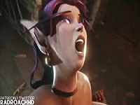 Ahegao 3D girl got fucked intensely in brutal sex