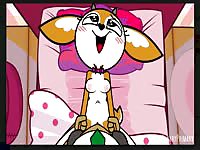 Horny furry animal girl sucking huge dick and got pounded