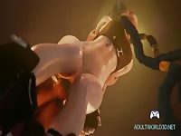 Sexy babe got fucked in the ass by a big dick hentai dude