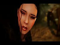 Beastie gal hentai got smashed by a dog in the cave