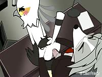 Animal girl got fucked by her furry dog boss