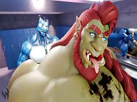 3D anal sex with muscular hentai monsters