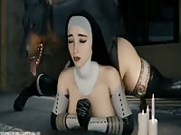 Big tits nun having dog sex in beastiality hentai