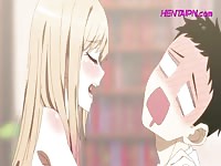 Curious horny hentai babe passionately sucked her boyfriend long hentai dick