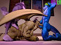 Wild and horny 3D demons fucking each others ass hole brutally 