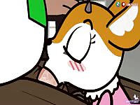 Young innocent fox bitch looking shy deepthroating old pervert pig's cock