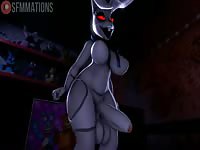 Gigantic hot 3D succubus masturbating her monstrous white cock