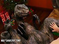 Horny 3D boy riding and fucking a giant monster bitch