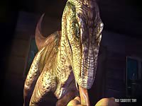 Naughty 3D monstrous bitch riding and pounding her holes on a muscular cock 