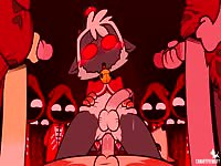 Naughty hentai bitch receiving brutal anal fucking from red monstrous cock