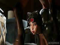 Sexy 3D girl visits the farm to have horse sex