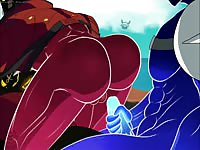 Horny demon getting his ass holes prentrated hard by monstrous succubus 