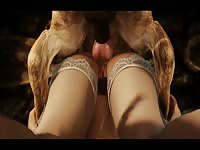 Kinky 3D girl got smashed by a huge dog cock