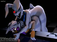 Little animal girl dog got banged by monster rabbit