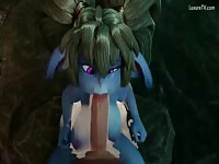 Succubus hentai teen got fucked in the ass after giving blowjob