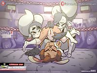 Brutal hentai sex with animal girls hard fucking in a boxing ring